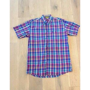Wrangler George Straight Cowboy Cut Collection Short Sleeve Plaid Top Men's XXL